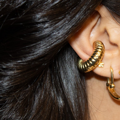 Carmela Gold Ear Cuff Set – Textured Statement Ear Cuffs