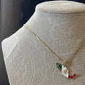 Gold Filled Viva Mexico Flag Necklace | Heritage Map Pendant | Annais Jewelry