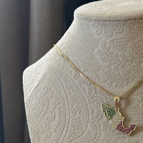 Mi México Gold Filled Crystal Necklace