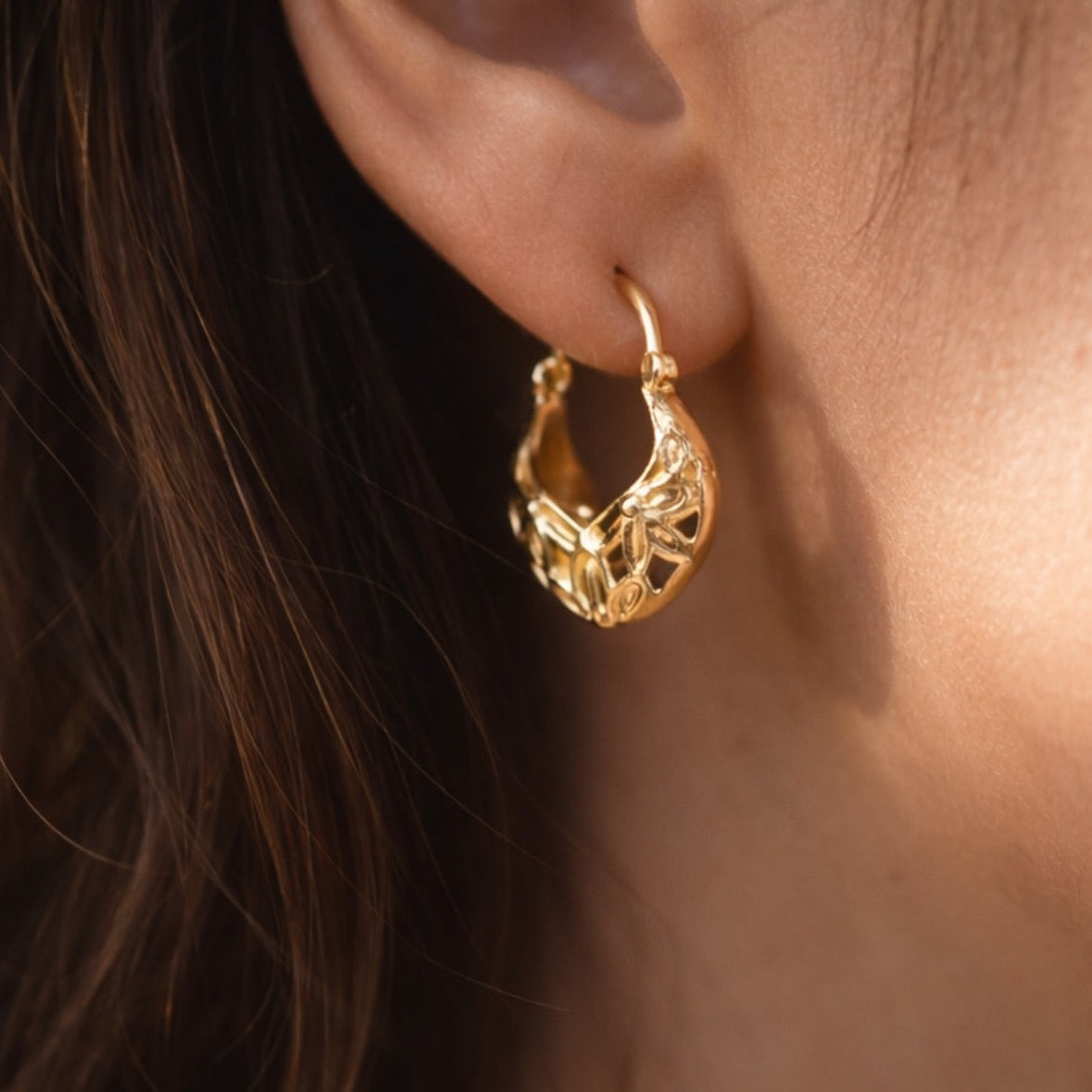Magdalena Basket Hoop Earrings